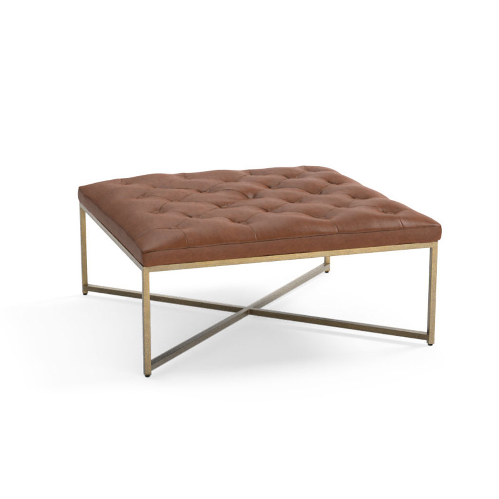 Endall Ottoman - Vintage Camel Leather
