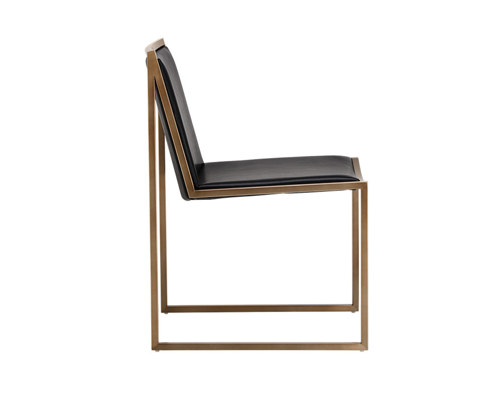 Blair Dining Chair - Antique Brass - Cantina Black