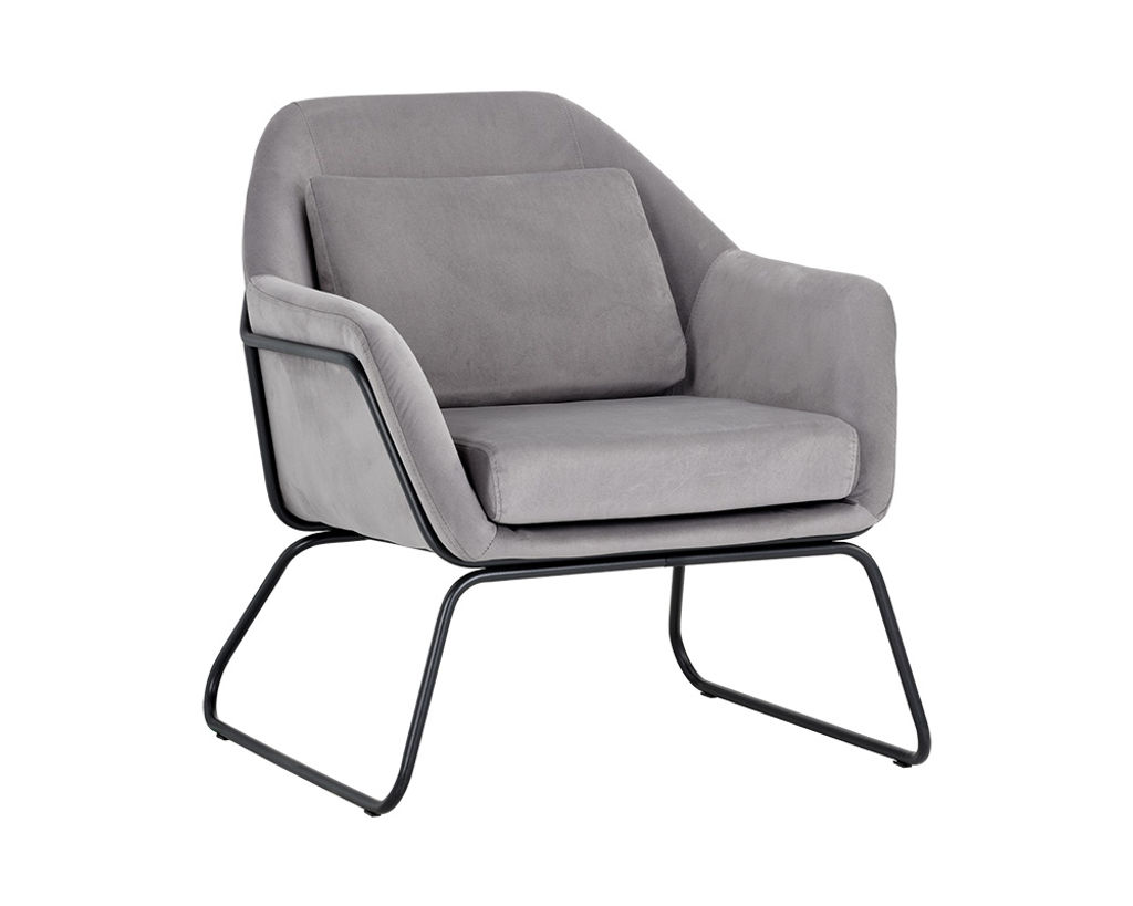 Preview image for Watts Lounge Chair - Black - Antonio Charcoal