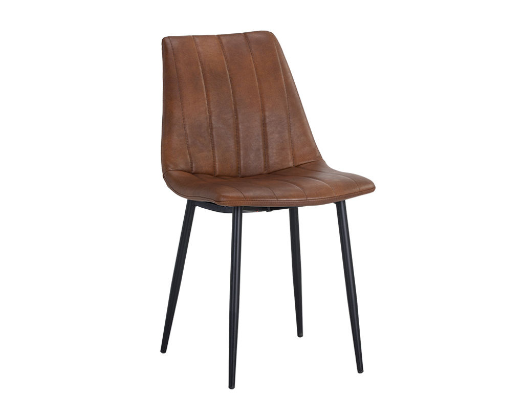 Drew Dining Chair - Black - Bravo Cognac, Set Of 2