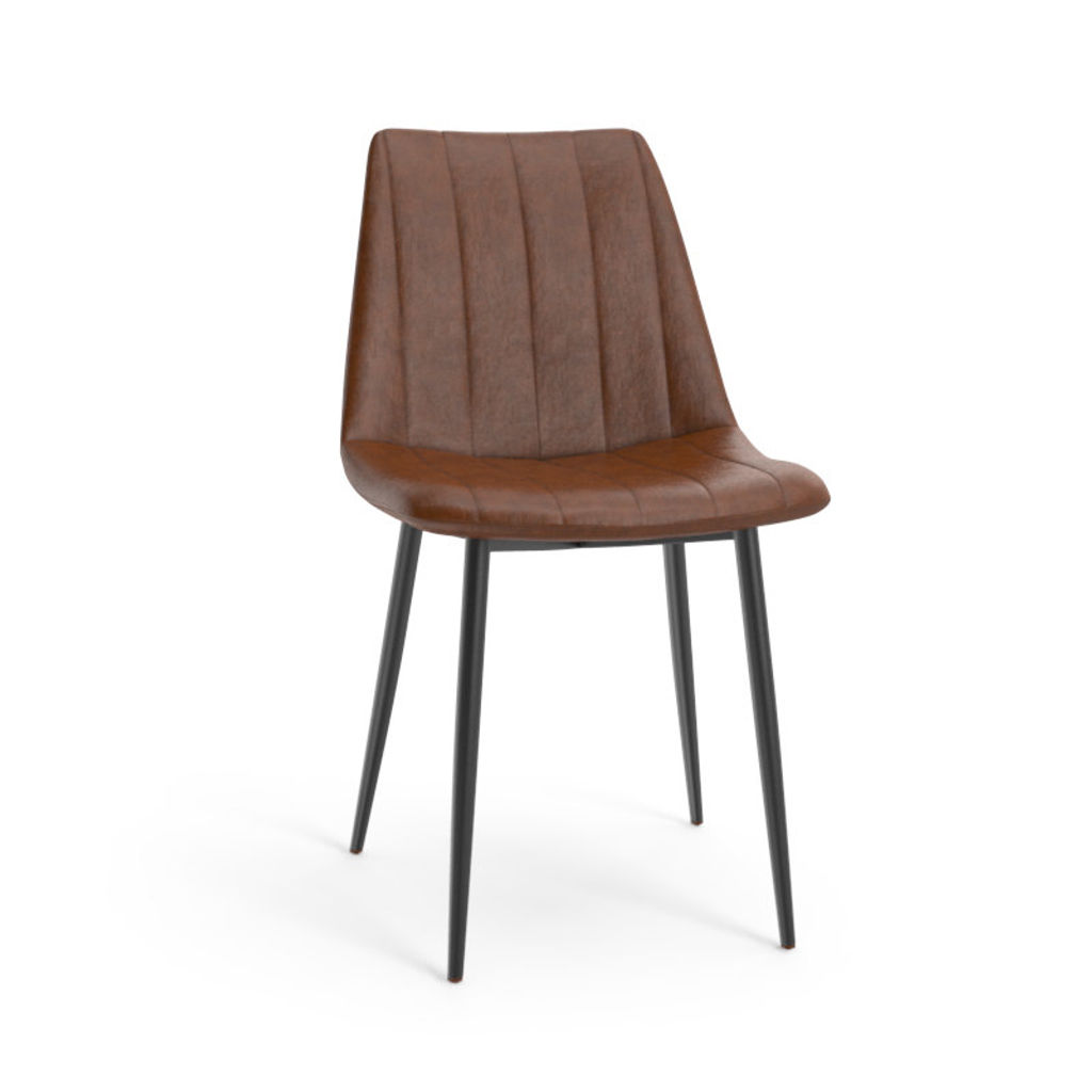 Drew Dining Chair - Black - Bravo Cognac, Set Of 2