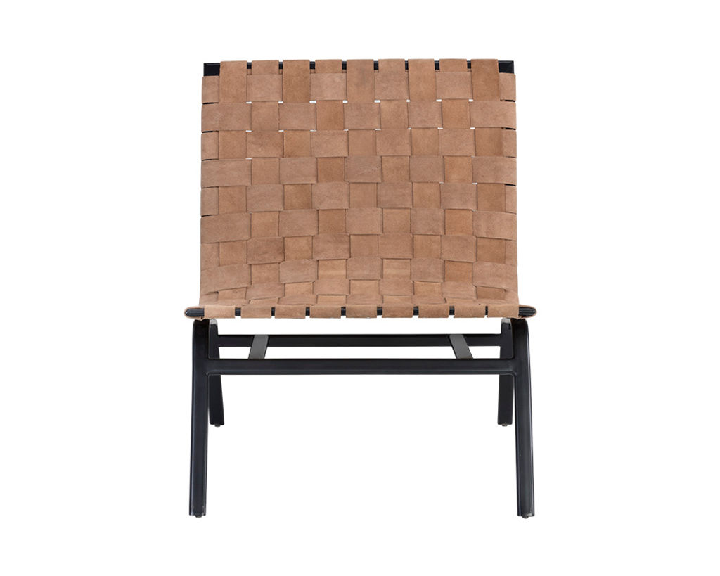 Omari Lounge Chair - Black - Light Tan Leather