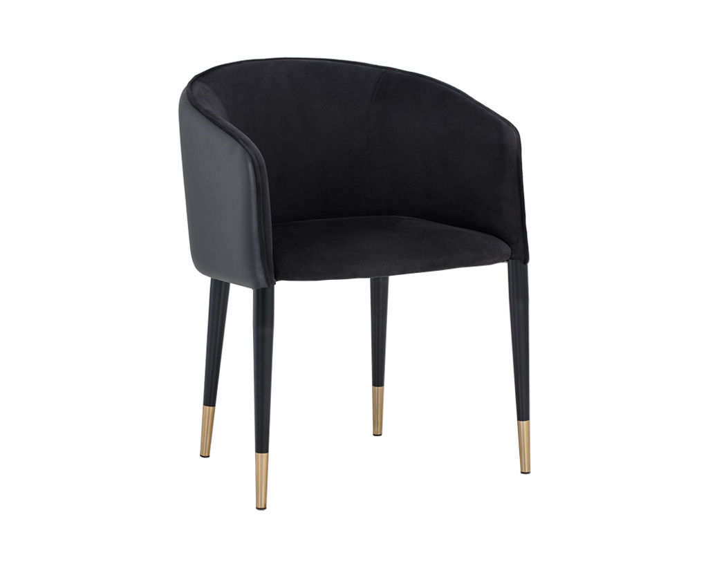 Preview image for Asher Dining Armchair - Abbington Black / Napa Black