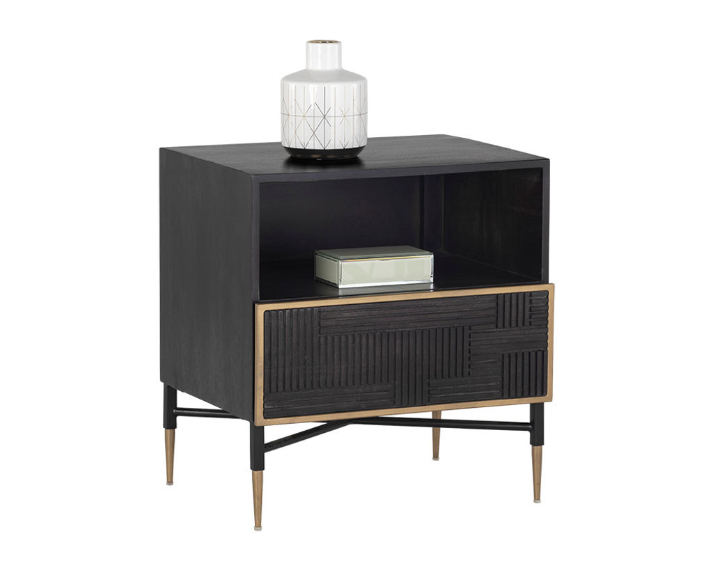Preview image for Markwood Nightstand - Brass - Dark Brown