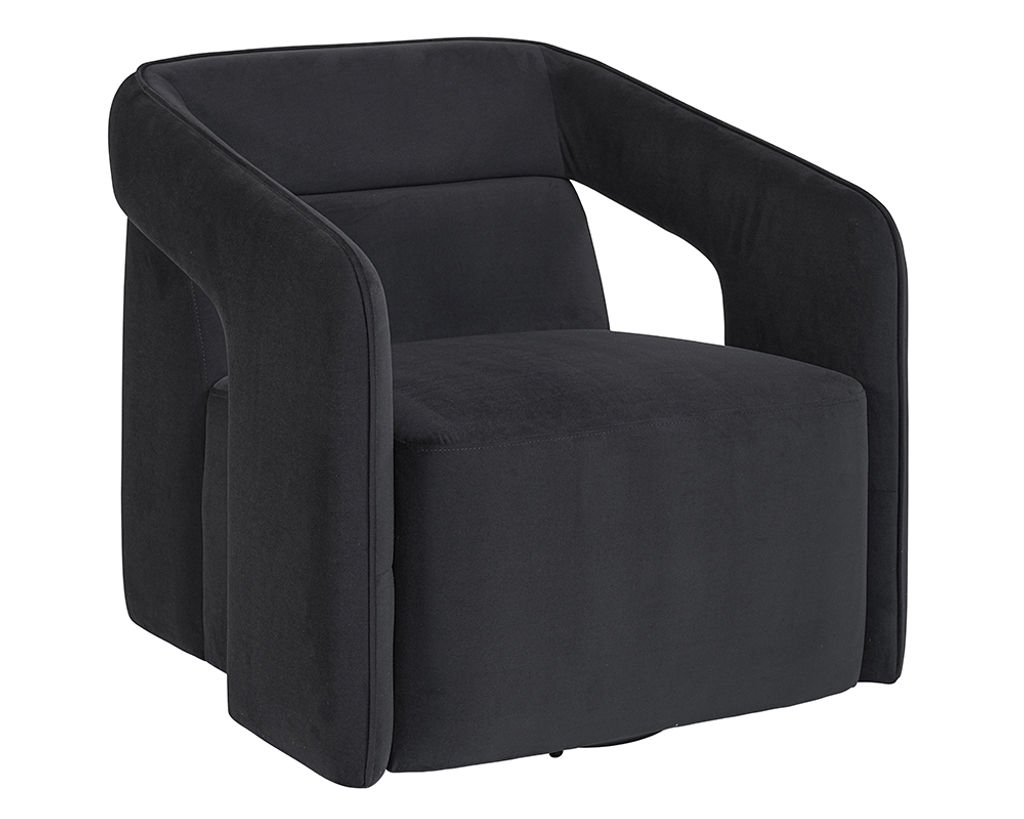 Kendrick Swivel Lounge Chair - Abbington Black