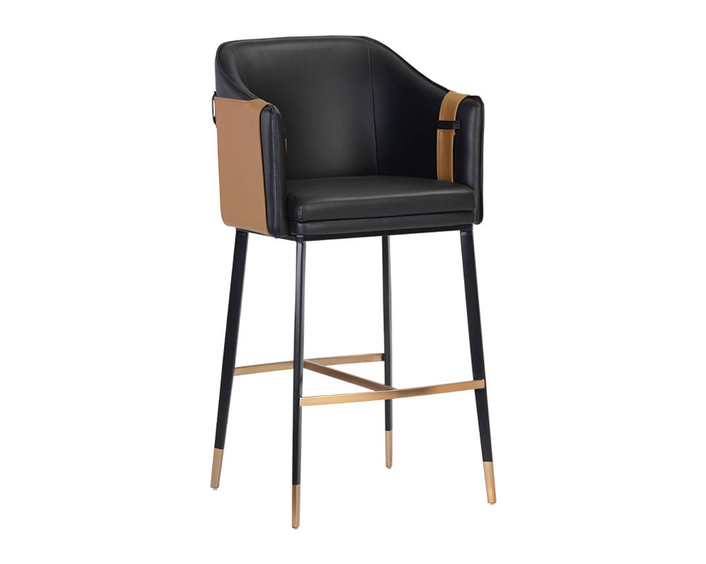 Albin Barstool, Napa Black / Napa Cognac