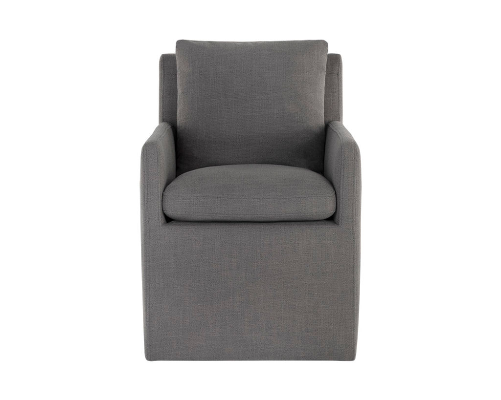 Glenrose Wheeled Dining Armchair - Effie Smoke