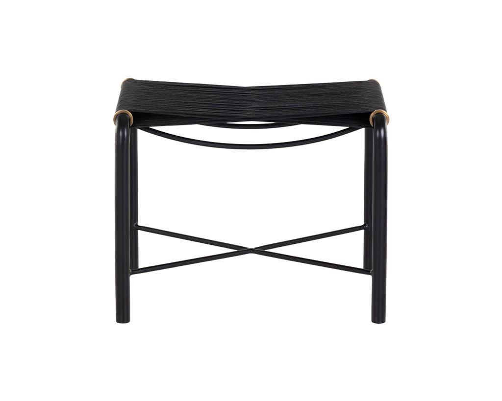 Riz Stool - Black Leather
