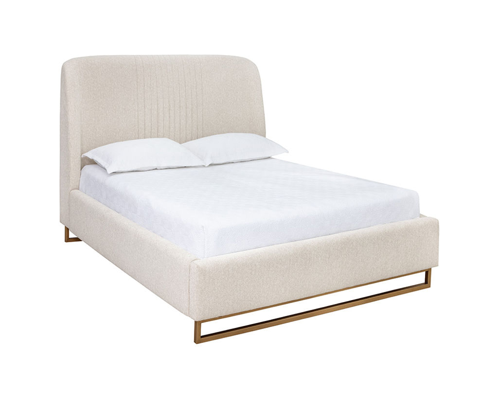 Pleated Platform Queen Bed