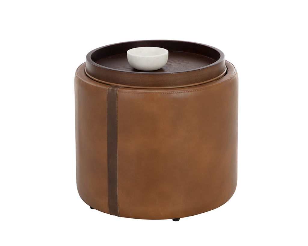 Preview image for Borelli Storage Ottoman - Tobacco Tan/Autumn Chestnut