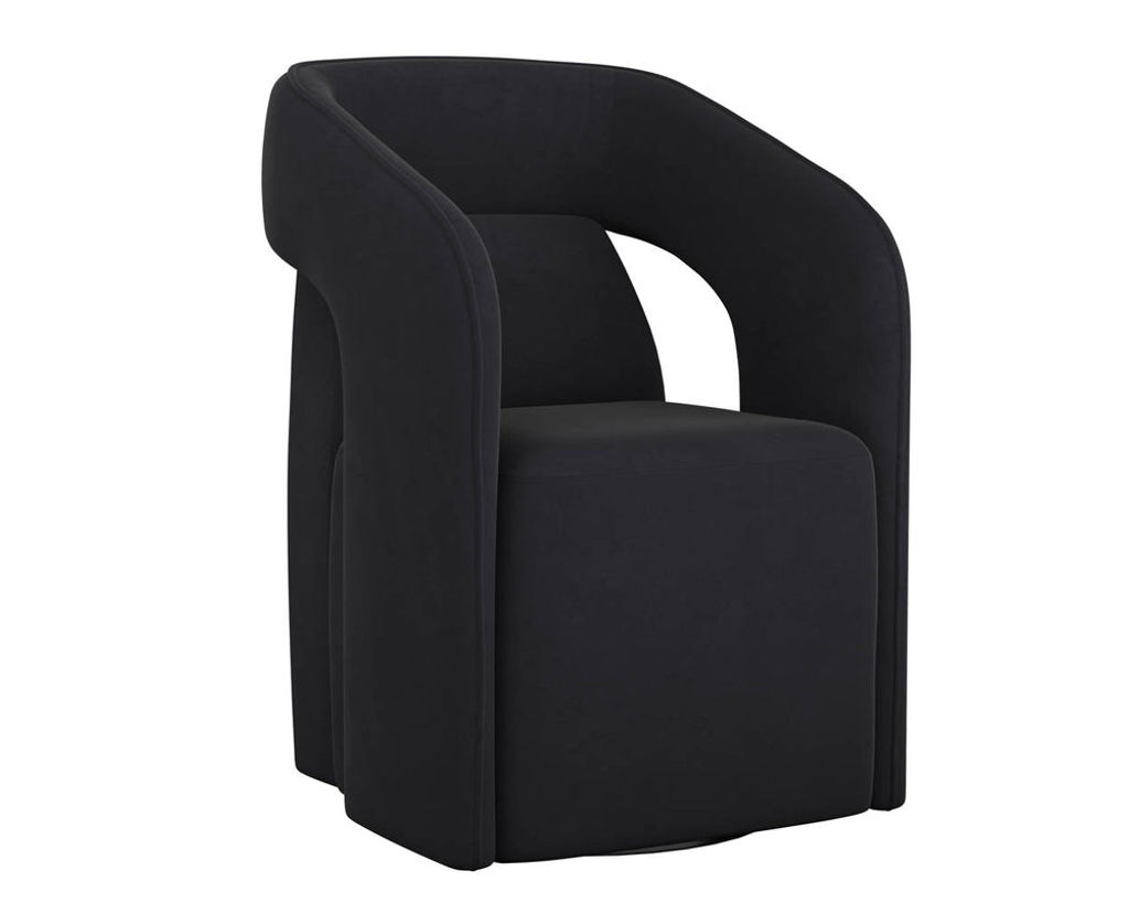 Preview image for Kendrick Wheeled Dining Armchair - Abbington Black