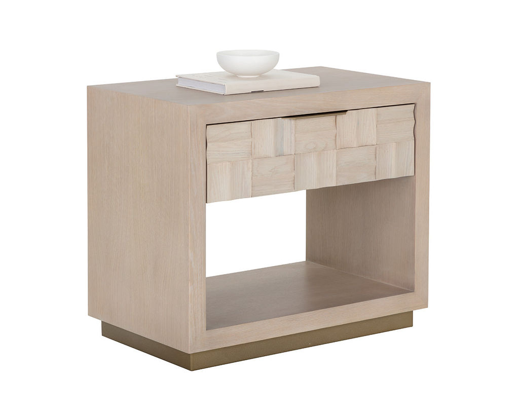 Akava Nightstand, Light Oak