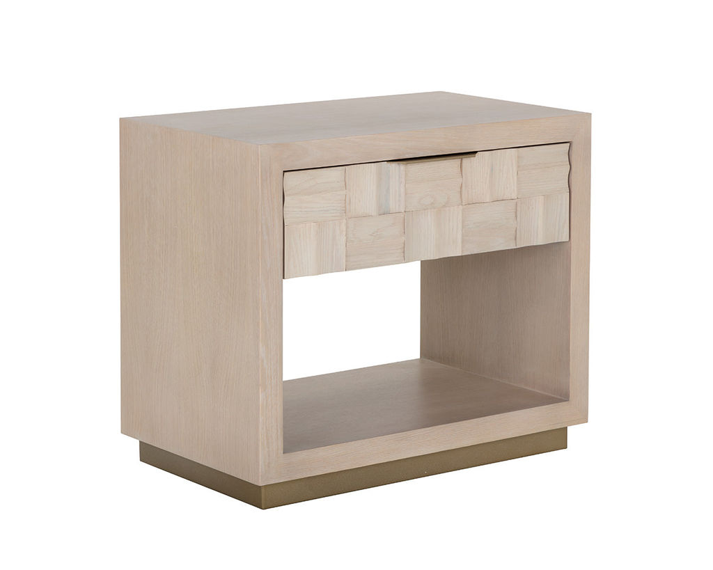 Akava Nightstand, Light Oak