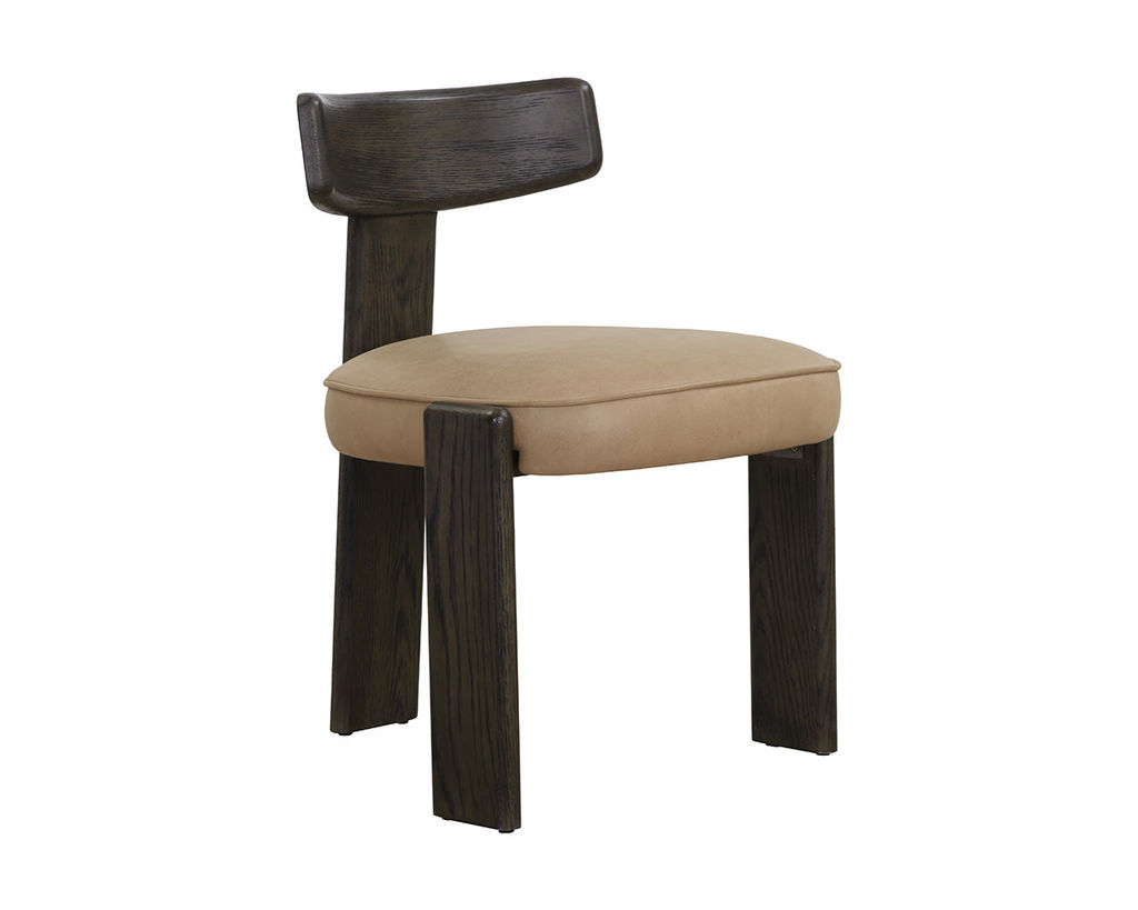 Horton Dining Chair In Dark Brown, Sahara Sand, Set Of 2