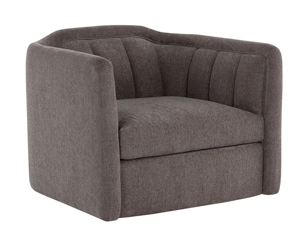 Birrit Swivel Armchair, Alaska Hedgehog Brown