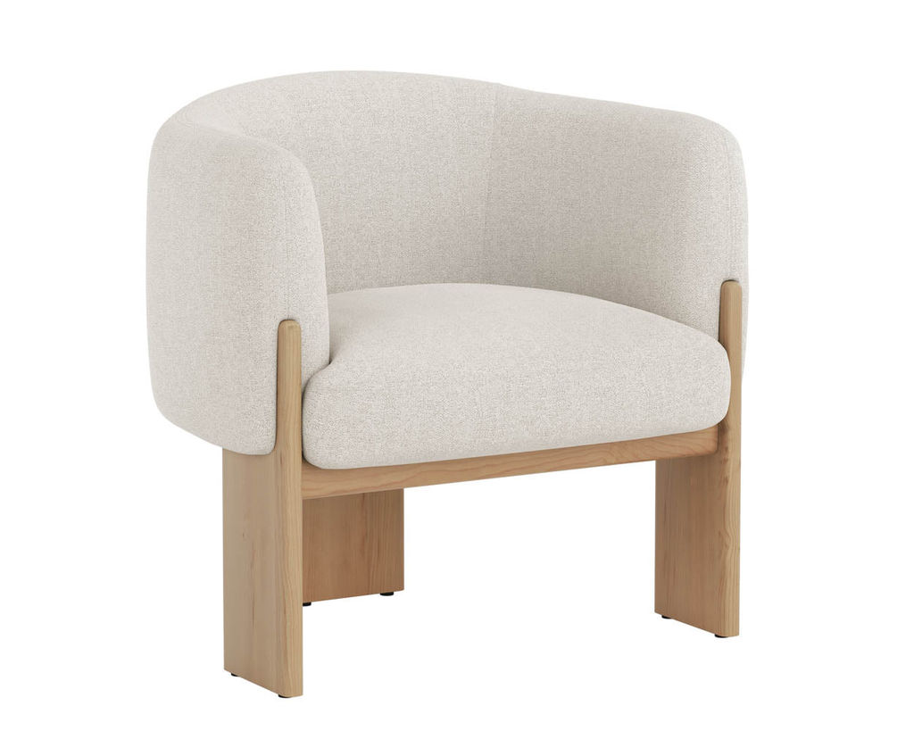 Trine Lounge Chair, Rustic Oak/Dove Cream