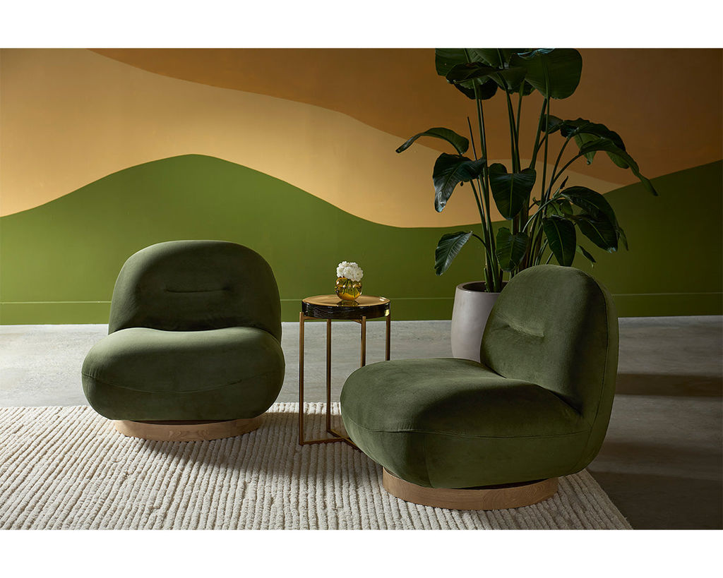 Franze Swivel Lounge Chair, Moss Green