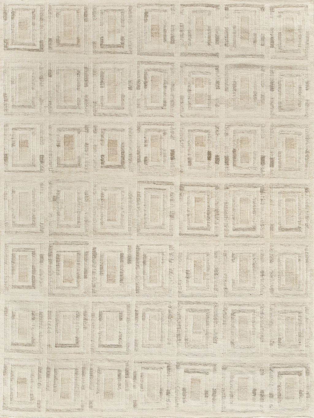 Scandinavian Handmade New Zealand Wool And Bamboo Silk Ivory/Gray Area Rug- 4589 9’X12’