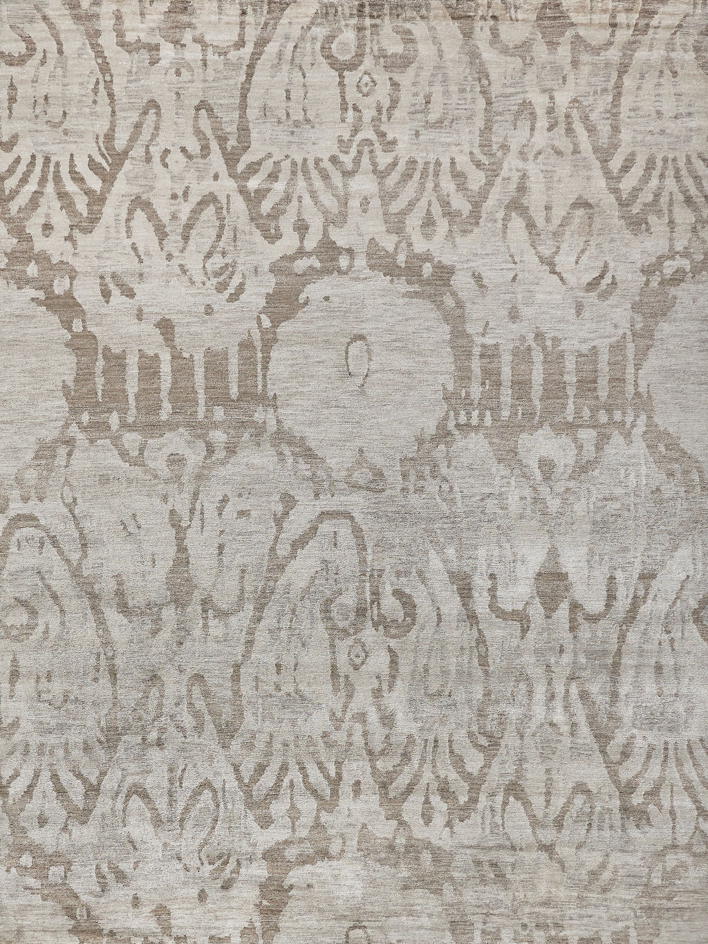 Antique’d Silk Hand-Knotted Bamboo Silk And Cotton Beige/Light Brown Area Rug- 3631 9’X12’