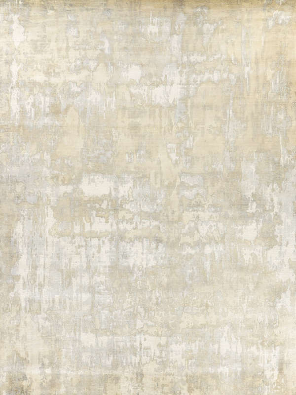 Murano Handmade New Zealand Wool And Bamboo Silk Ivory/Silver/Gold Area Rug- 4031 8’X10’