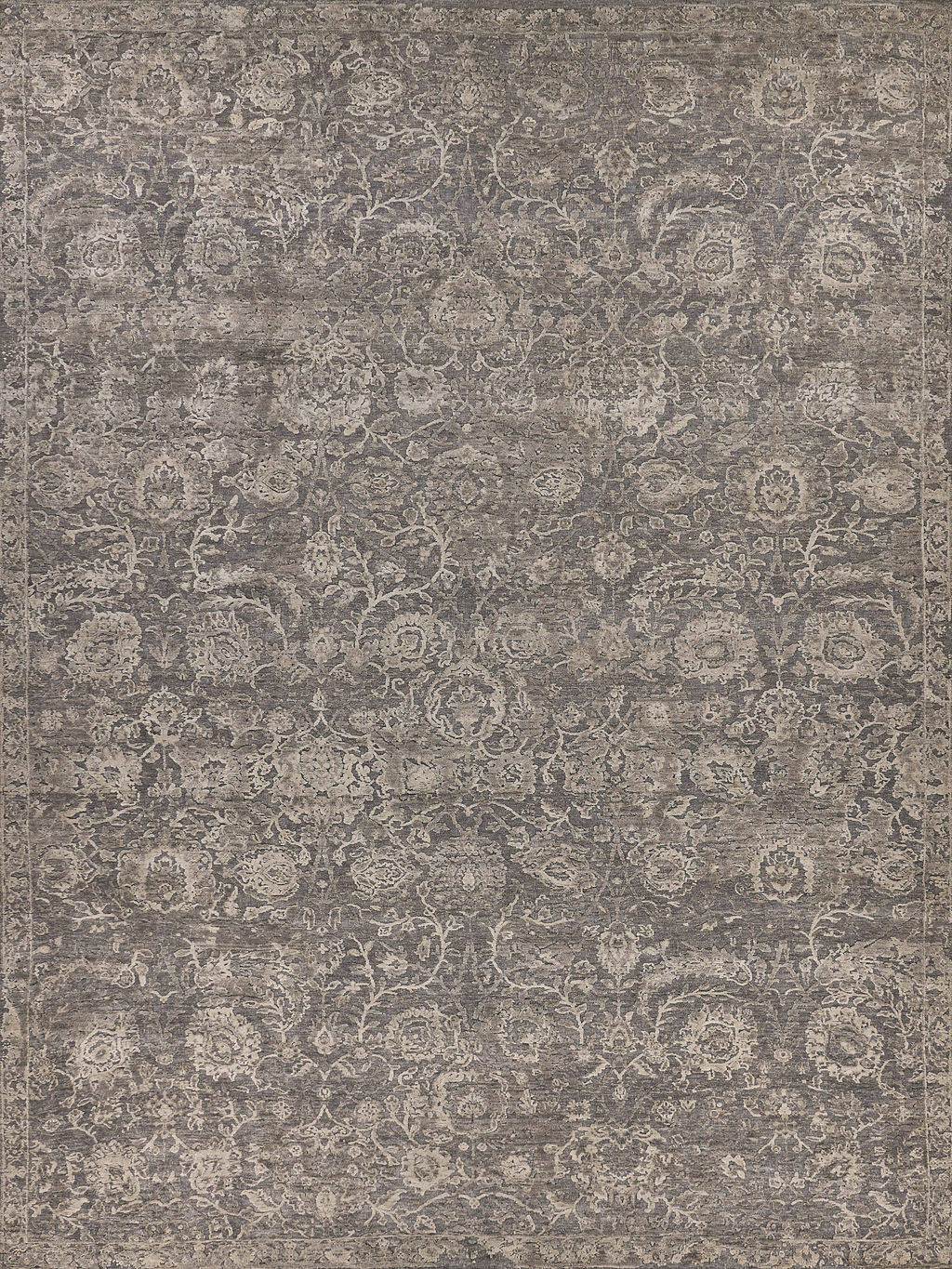 Preview image for Meena Hand-Knotted New Zealand Wool And Silk Beige/Brown Area Rug- 2467 9’X12’