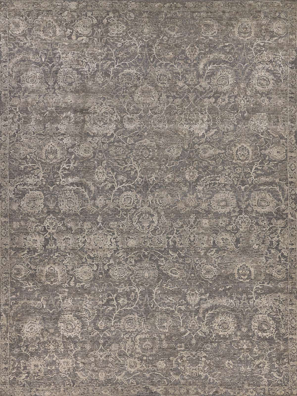 Meena Hand-Knotted New Zealand Wool And Silk Beige/Brown Area Rug- 2467 9’X12’