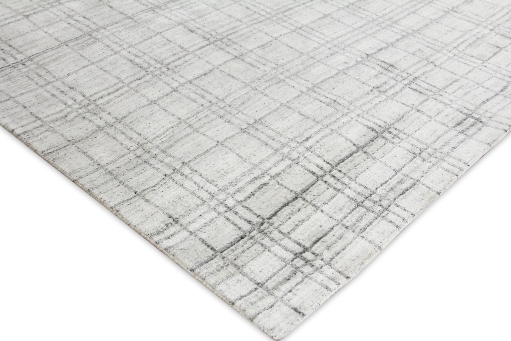 Fairbanks Handmade Bamboo Silk And Cotton White/Gray Area Rug- 3838 9’X12’