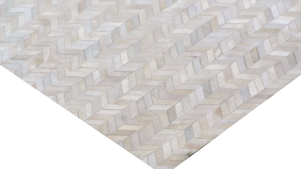 Chevron Leather Cowhide Area Rug- 9’6" x 13’6"