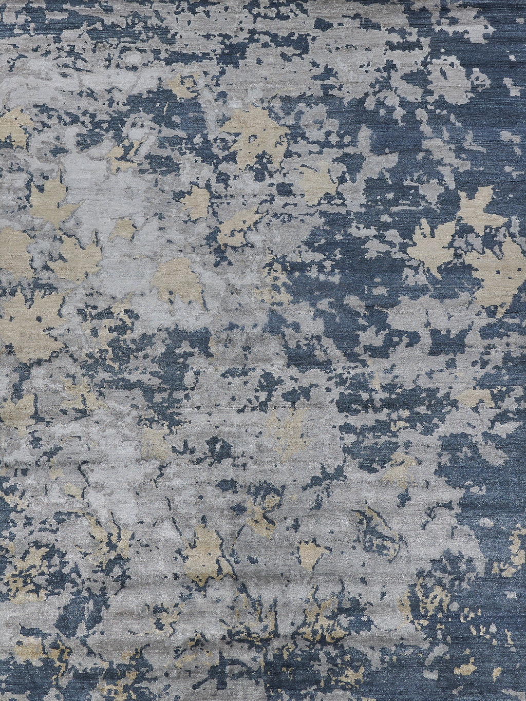 Bamboo Silk Hand-Knotted Blue/Gray Area Rug- 3340 12’X15’