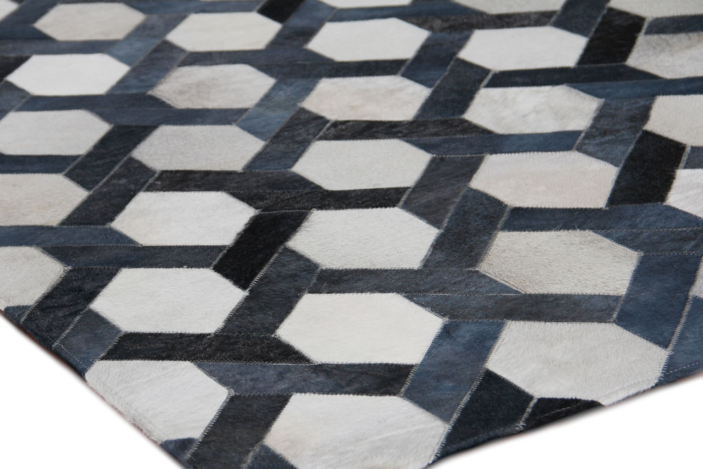Natural Hide Cowhide Silver/Blue Area Rug- 2157 11’6"X14’6"