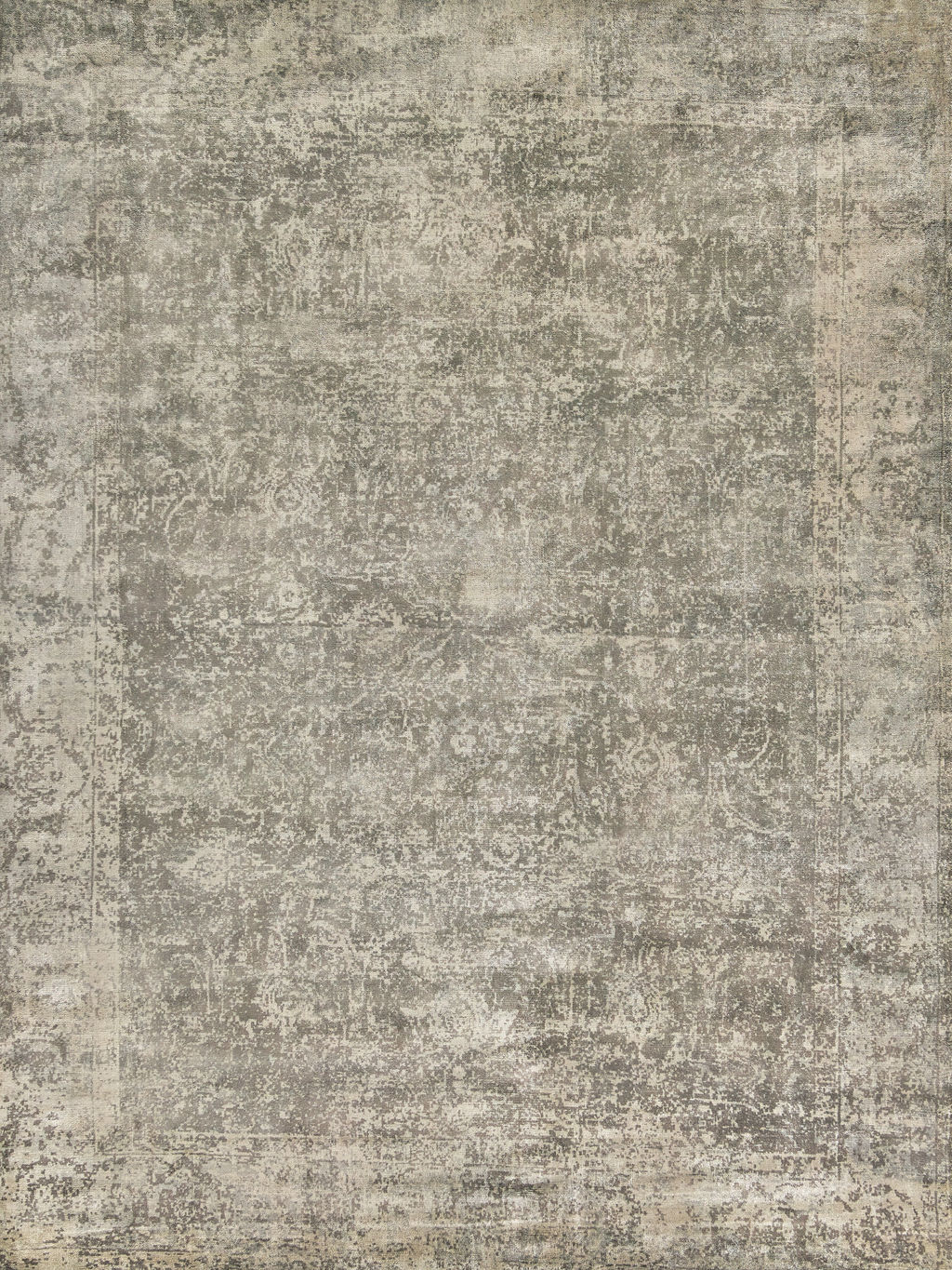 Preview image for Cassina Handmade Bamboo Silk And Cotton Charcoal/Green Area Rug- 2548 10’X14’