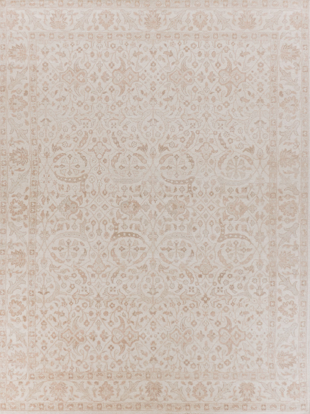 Hand-Knotted New Zealand Wool Beige/Gold Area Rug-