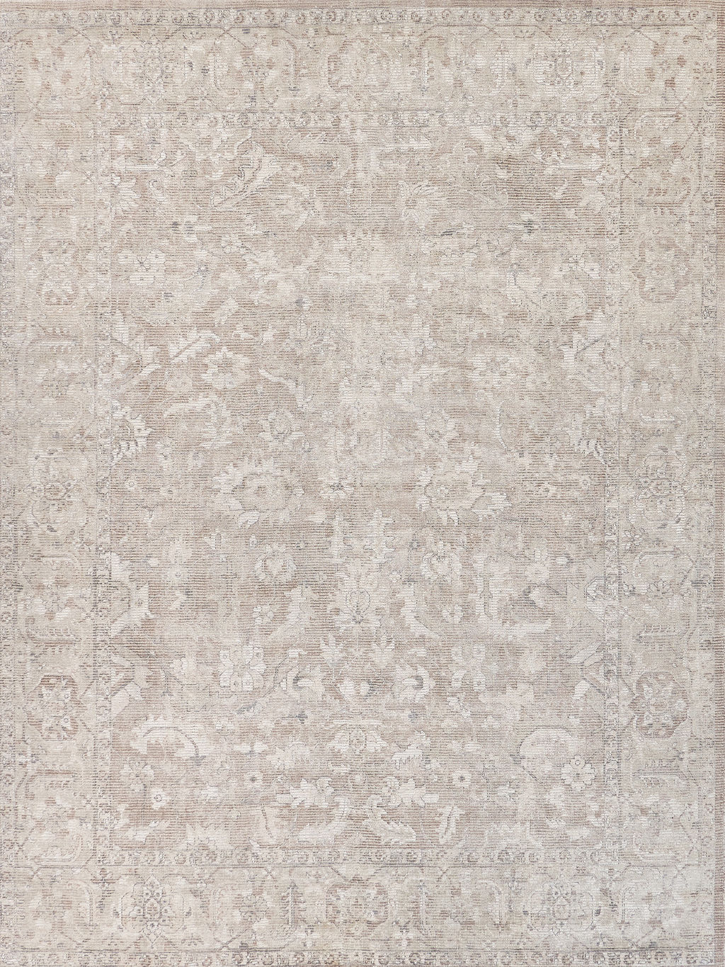 Tuscany Handmade New Zealand Wool And Bamboo Silk Tan Area Rug- 4108 8’X10’