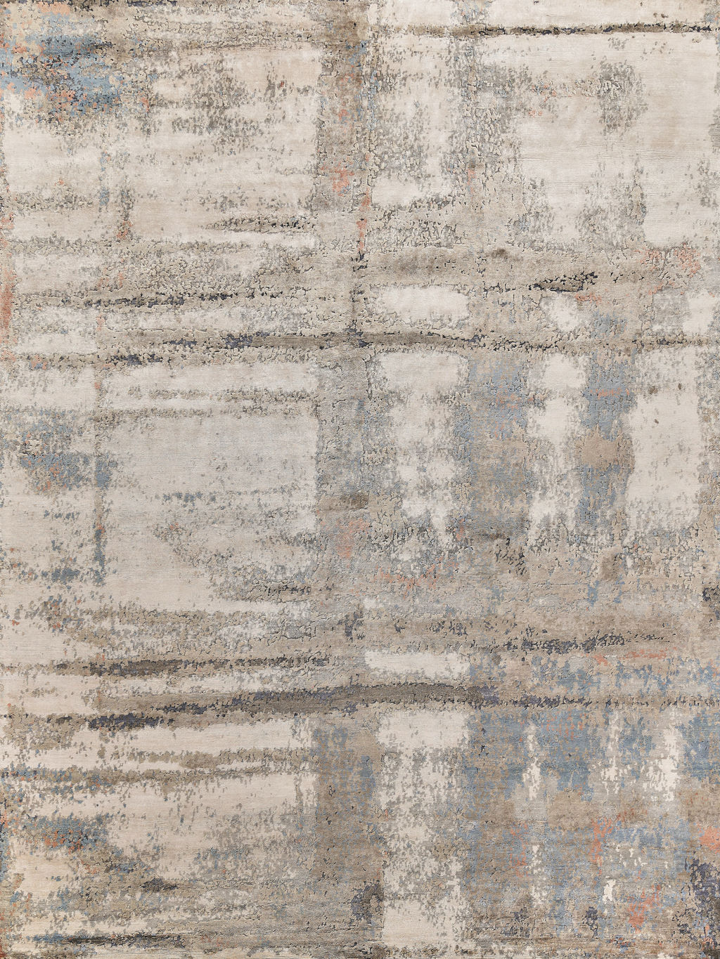 Laureno Hand-Knotted Bamboo Silk And Cotton Gray/Multi Area Rug- 4471 8’X10’