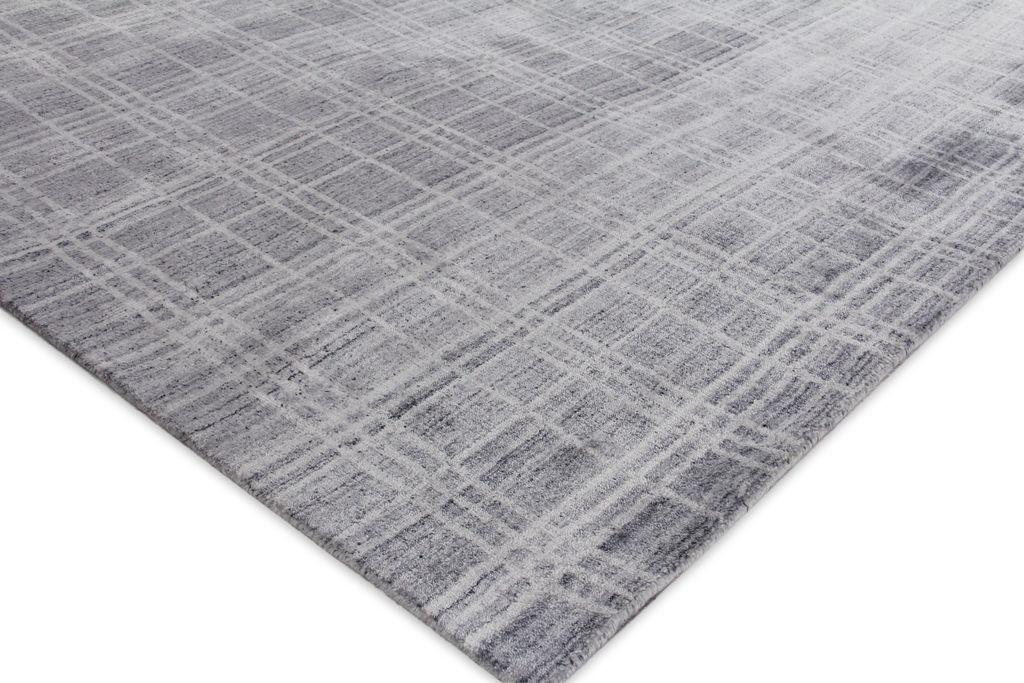 Fairbanks Handmade Bamboo Silk And Cotton Gray/White Area Rug- 3833 14’X18’