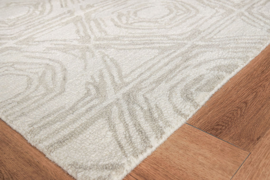 Caprice Tufted New Zealand Wool And Cotton Silver/Ivory Area Rug- 2707 9’X12’