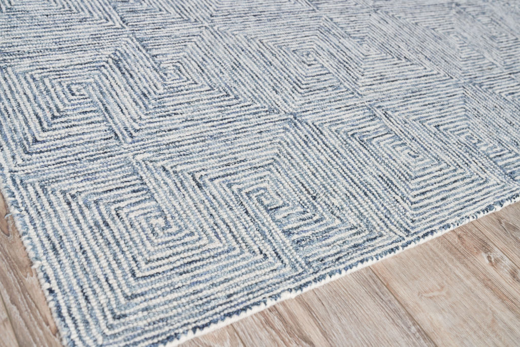 Charly Tufted New Zealand Wool And Cotton Blue/Ivory Area Rug- 4774 9’X12’