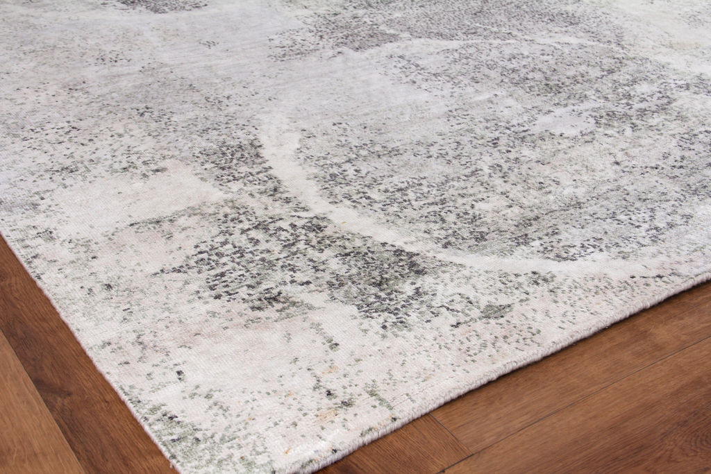 Silk Hand-Knotted Silk Gray/Ivory Area Rug