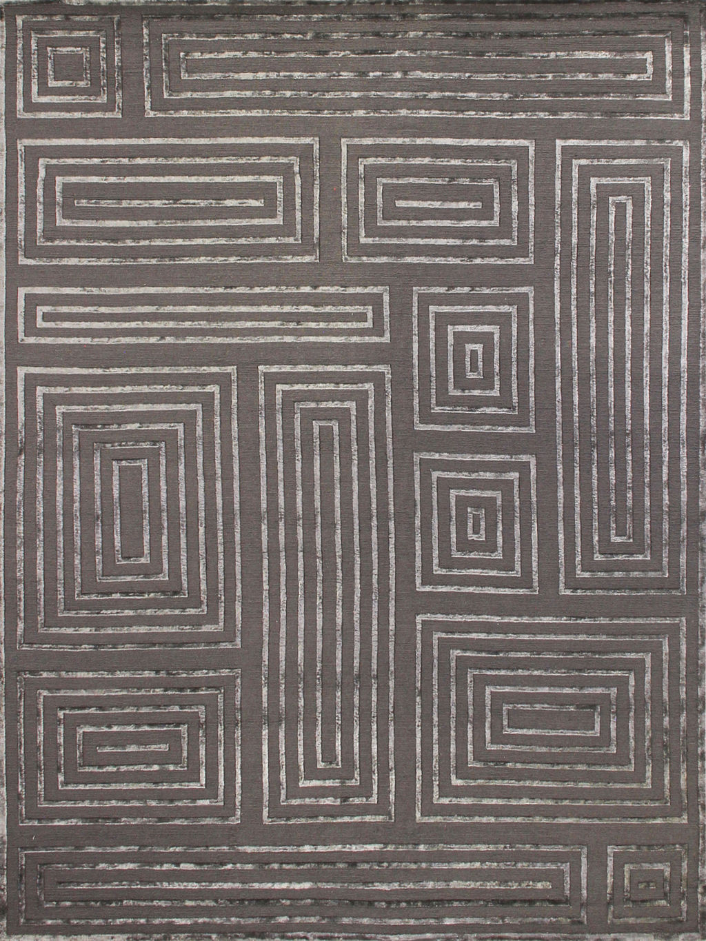 Metro Velvet Hand-Knotted New Zealand Wool And Viscose Raisin Brown Area Rug- 3038 10’X14’