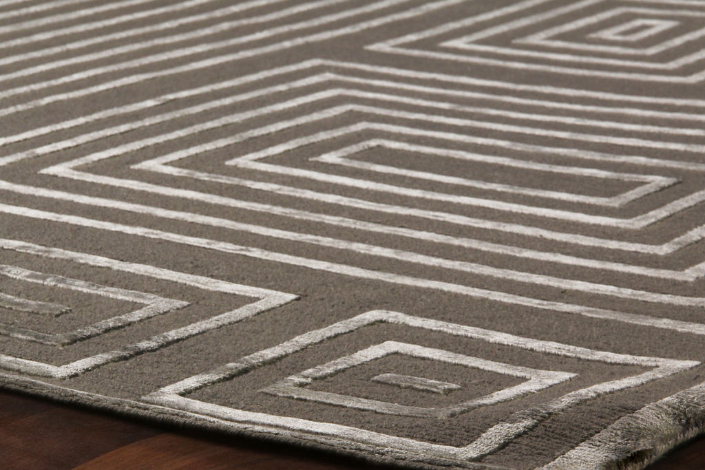 Metro Velvet Hand-Knotted New Zealand Wool And Viscose Raisin Brown Area Rug- 3038 10’X14’