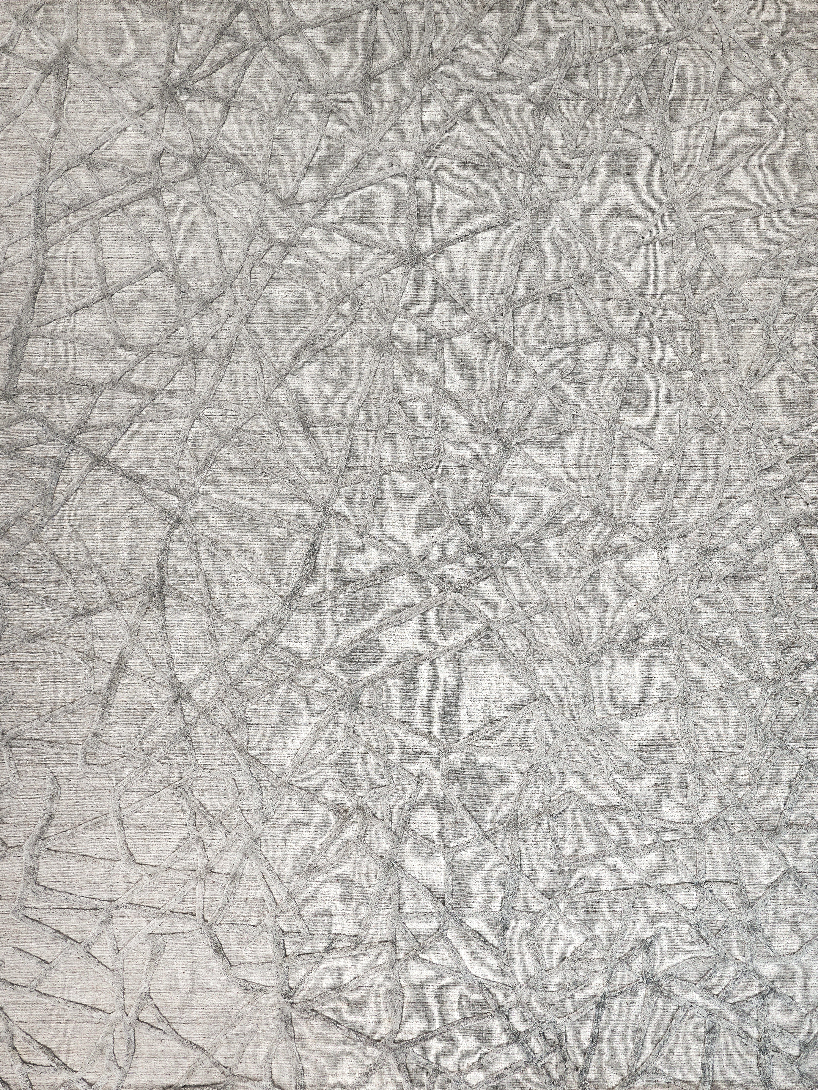 Windsor Handmade New Zealand Wool And Bamboo Silk Gray Area Rug- 2440 9’X12’