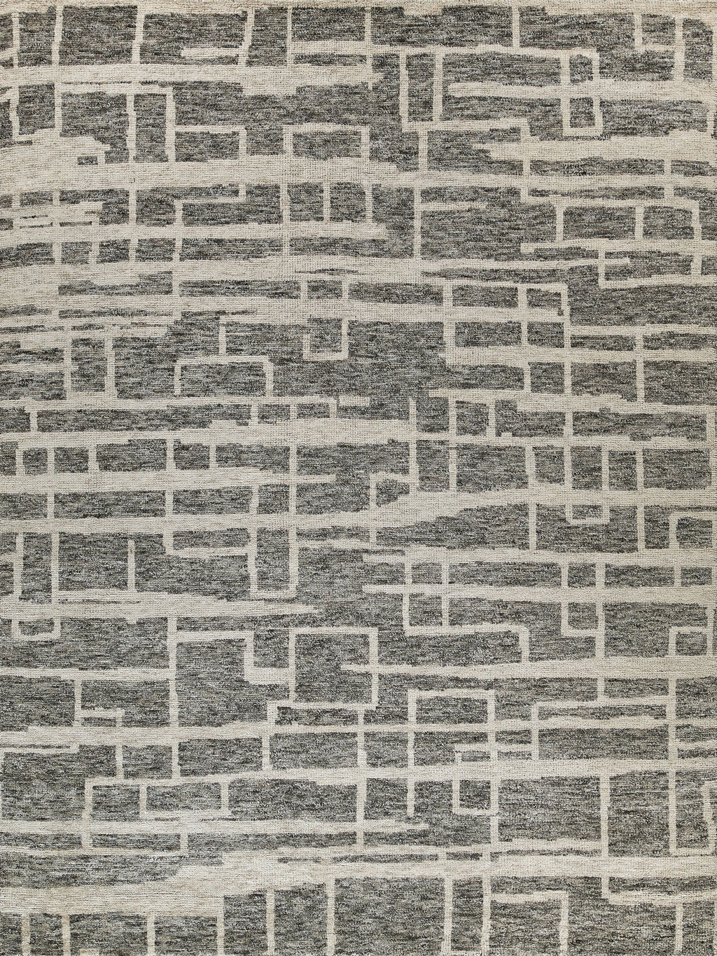 Preview image for Aldridge Hand-Knotted New Zealand Wool And Bamboo Silk Charcoal/Ivory Area Rug- 4480 8’X10’
