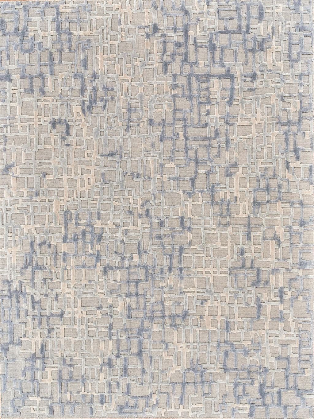 Preview image for Vista Handmade New Zealand Wool And Bamboo Silk Gray/Blue Area Rug- 4338 10’X14’