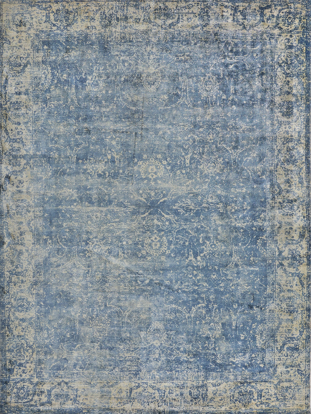 Preview image for Cassina Handmade Bamboo Silk And Cotton Denim/Gold Area Rug- 2545 8’X10’