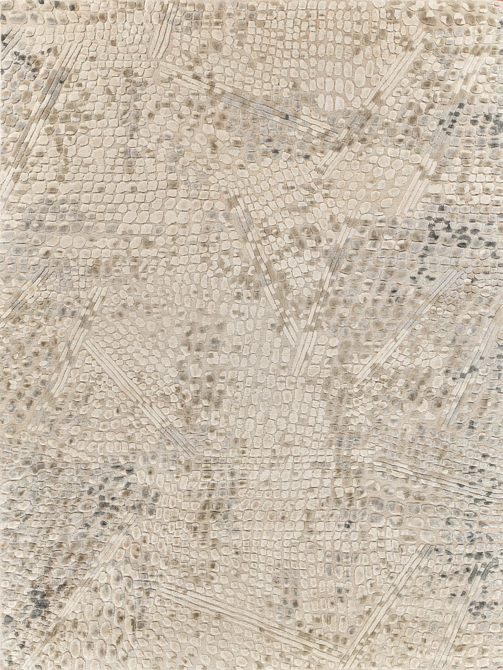 Overture Handmade New Zealand Wool And Bamboo Silk Beige Area Rug- 4521 9’X12’