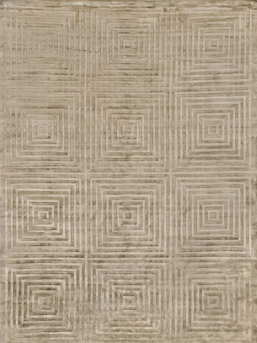 Preview image for Dove Embossed Handmade Viscose And Cotton Khaki Area Rug- 3574 9’X12’