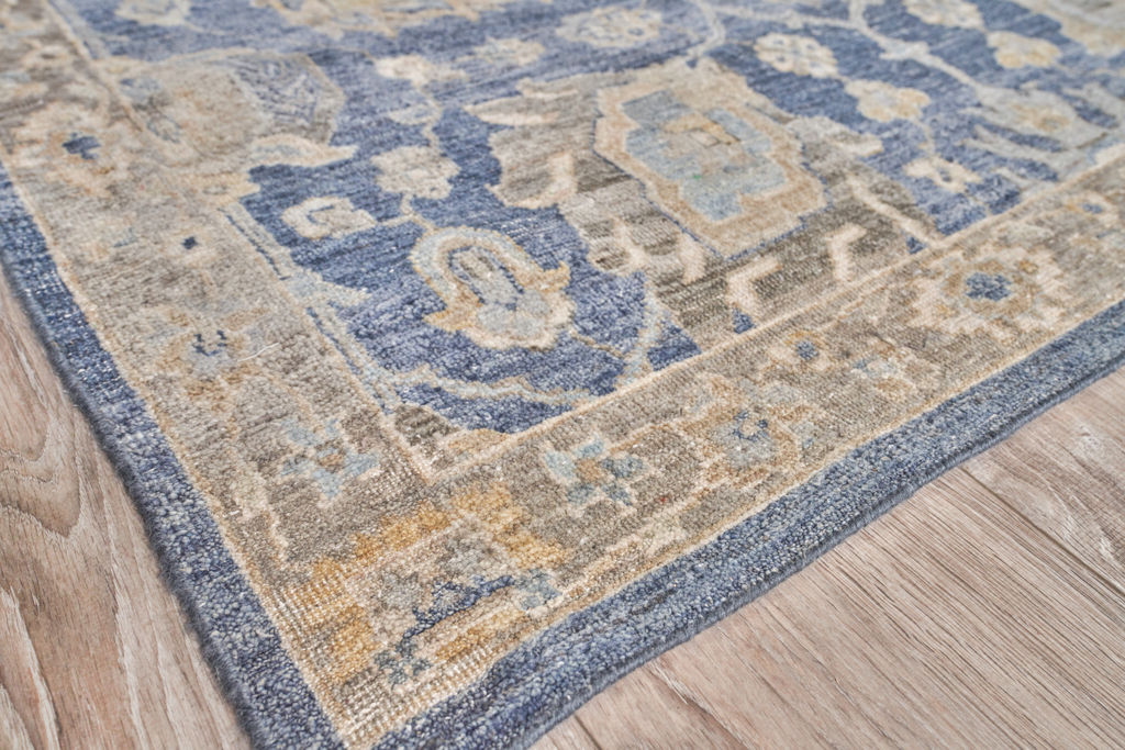 Heirloom Hand-Knotted New Zealand Wool Blue Area Rug- 3986 14’X18’