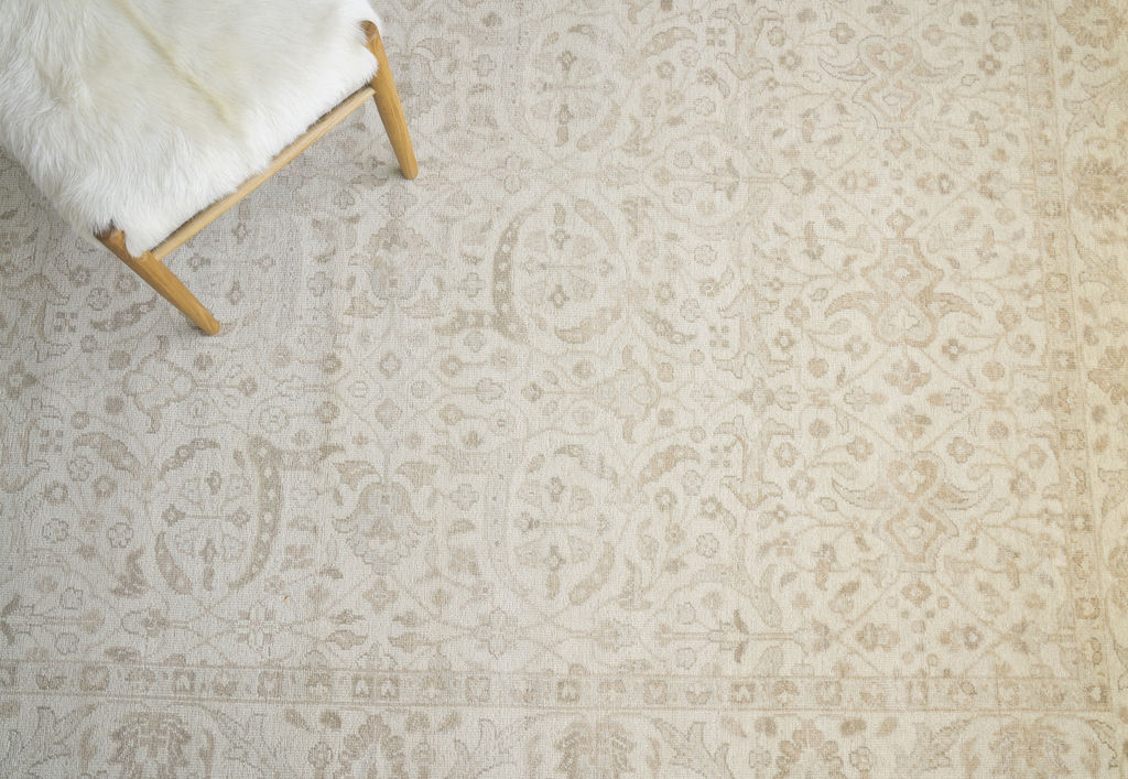 Restoration Hand-Knotted New Zealand Wool Beige/Gold Area Rug- 2254 12’X15’