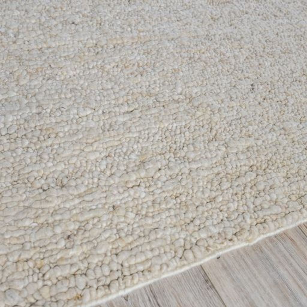 Borelli Handmade Hand Loomed New Zealand Wool Beige Area Rug