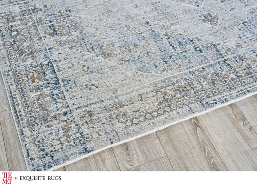 The Met X Exquisite Rugs Vintage Looms Beige/Blue Area Rug 6' X 9'
